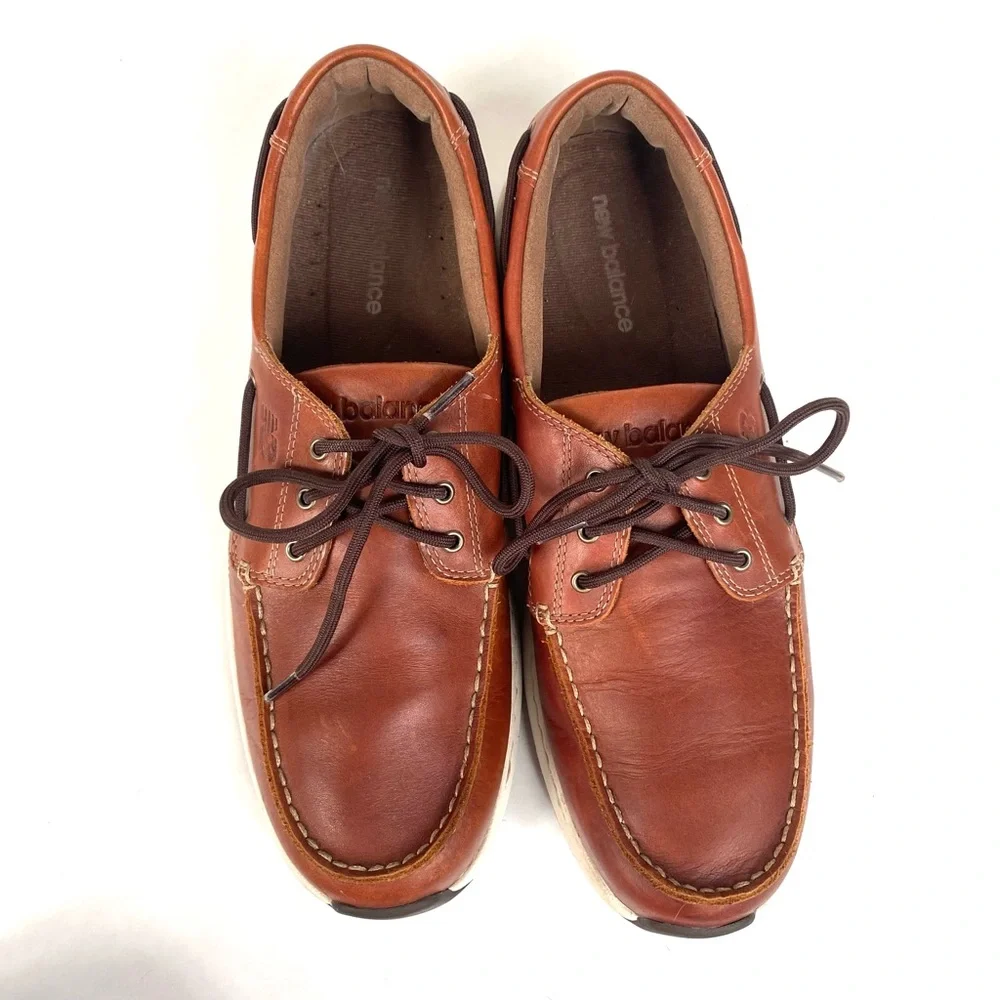 New Balance MD1200 Men’s Leather Walking Boat Shoes Brown Size 10